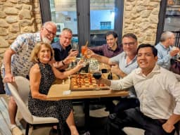 Friends dining together in Panama City