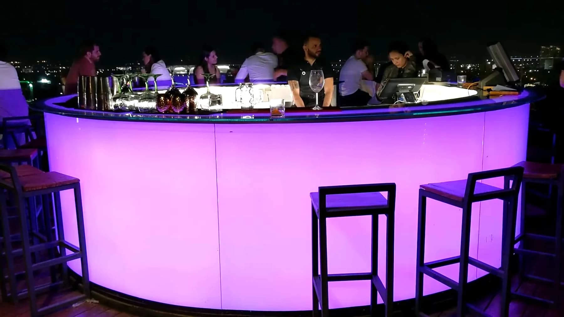 Evening bar scene in Asuncion