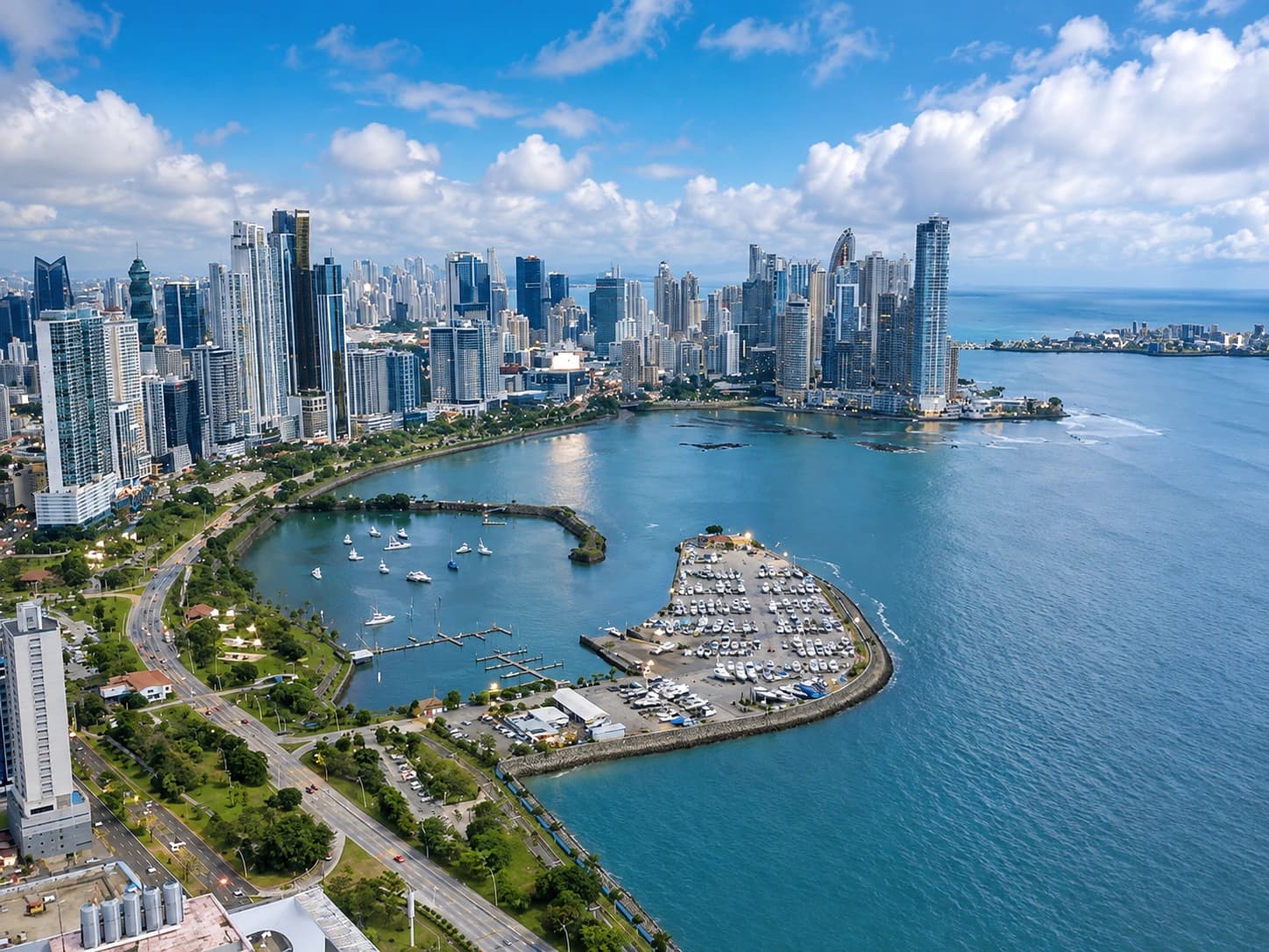 Panama City skyline and bay